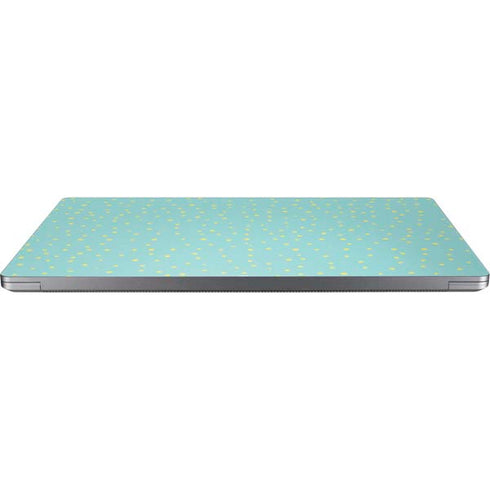Teal and Yellow Polka Dots Universal Laptop 16in (13 x 9.4in) Skin