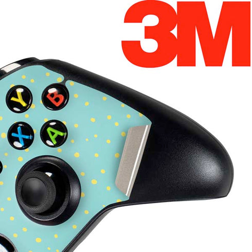 Teal and Yellow Polka Dots Xbox One Controller Skin