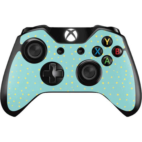 Teal and Yellow Polka Dots Xbox One Controller Skin