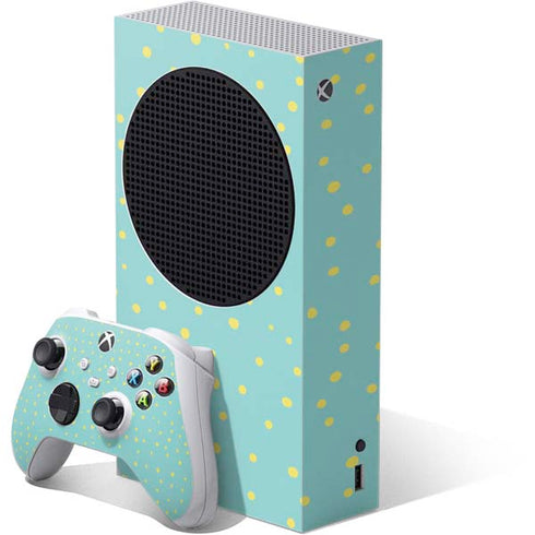 Teal and Yellow Polka Dots Xbox Series S Skins