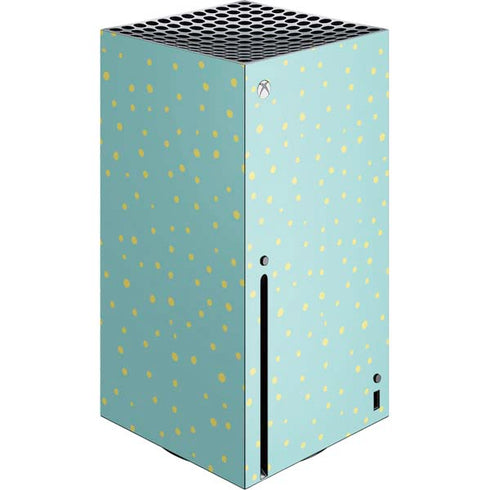 Teal and Yellow Polka Dots Xbox Series X Console Skin