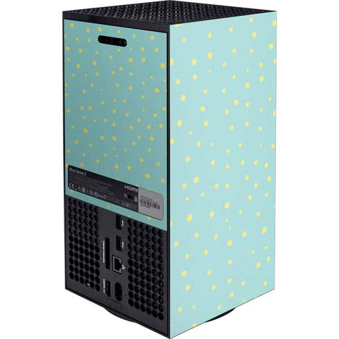 Teal and Yellow Polka Dots Xbox Series X Console Skin