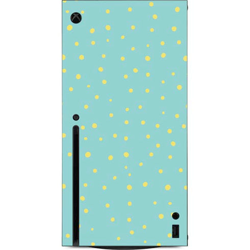 Teal and Yellow Polka Dots Xbox Series X Console Skin