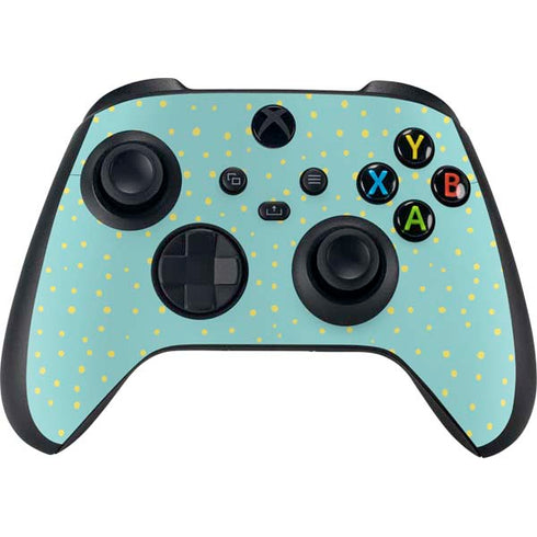 Teal and Yellow Polka Dots Xbox Series X Controller Skin
