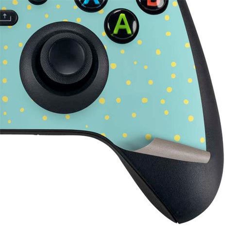 Teal and Yellow Polka Dots Xbox Series X Controller Skin