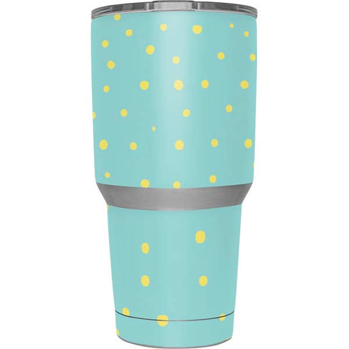 Teal and Yellow Polka Dots Yeti 30oz Rambler Tumbler Skin