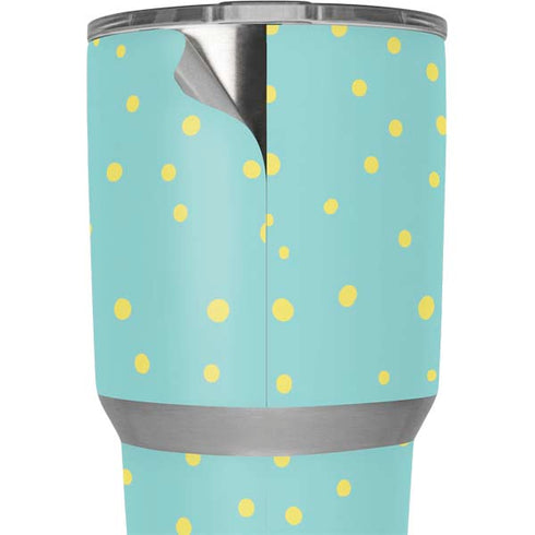 Teal and Yellow Polka Dots Yeti 30oz Rambler Tumbler Skin