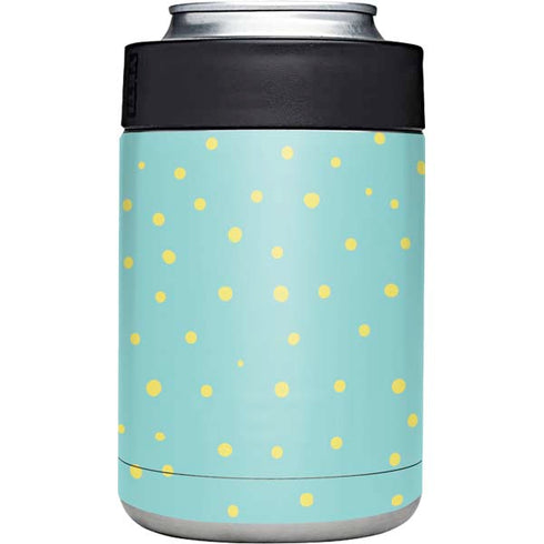 Teal and Yellow Polka Dots Yeti Colster Can Insulator Skin
