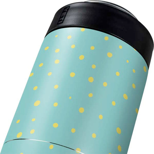 Teal and Yellow Polka Dots Yeti Colster Can Insulator Skin