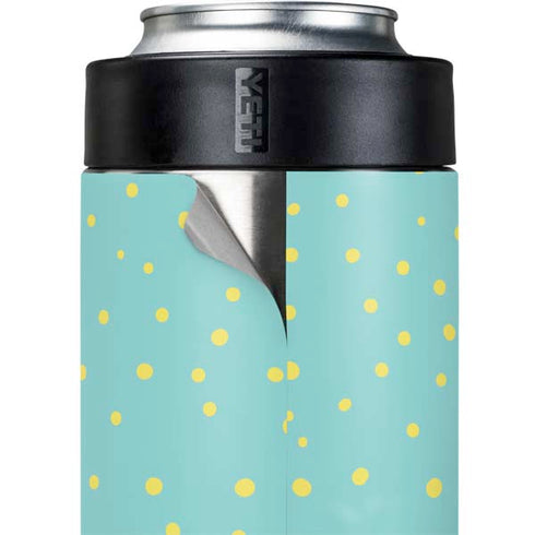 Teal and Yellow Polka Dots Yeti Colster Can Insulator Skin