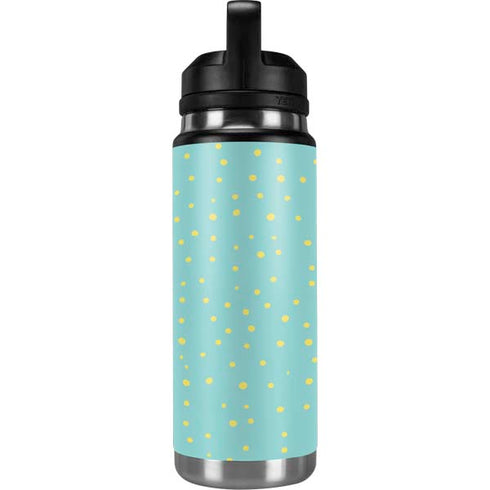 Teal and Yellow Polka Dots YETI Rambler 26oz Bottle Skin