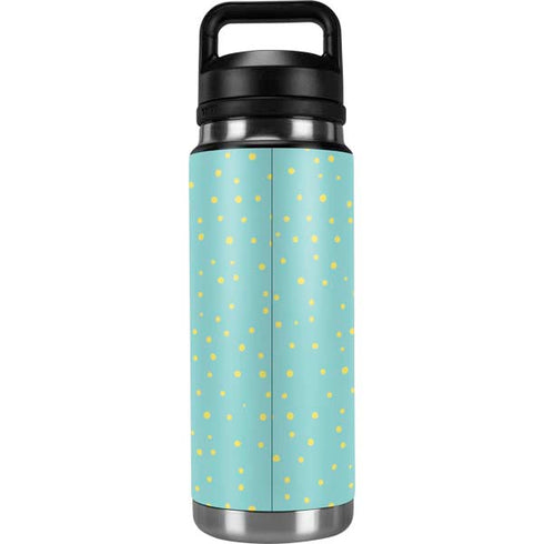 Teal and Yellow Polka Dots YETI Rambler 26oz Bottle Skin