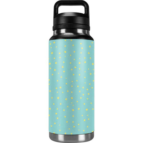 Teal and Yellow Polka Dots YETI Rambler 36oz Bottle Skin