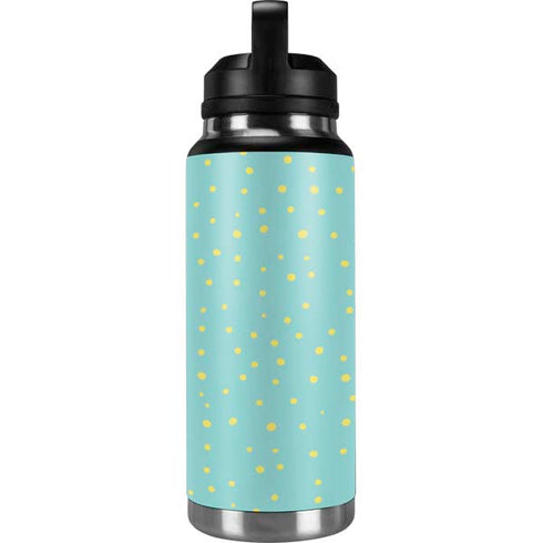 Teal and Yellow Polka Dots YETI Rambler 36oz Bottle Skin
