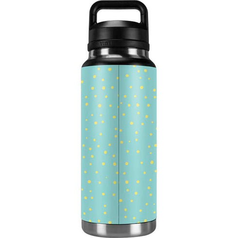 Teal and Yellow Polka Dots YETI Rambler 36oz Bottle Skin