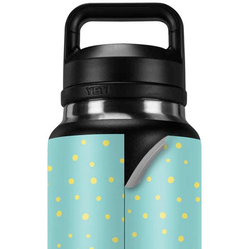 Teal and Yellow Polka Dots YETI Rambler 36oz Bottle Skin