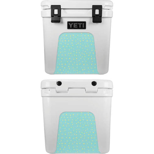 Teal and Yellow Polka Dots YETI Roadie 24 Hard Cooler Skin