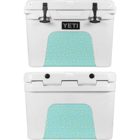 Teal and Yellow Polka Dots YETI Tundra 35 Hard Cooler Skin