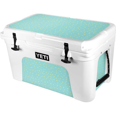 Teal and Yellow Polka Dots YETI Tundra 45 Hard Cooler Skin