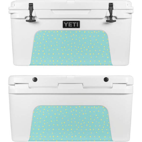 Teal and Yellow Polka Dots YETI Tundra 65 Hard Cooler Skin