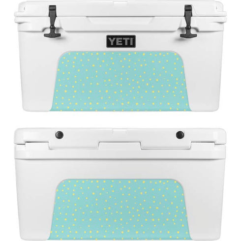 Teal and Yellow Polka Dots YETI Tundra 75 Hard Cooler Skin