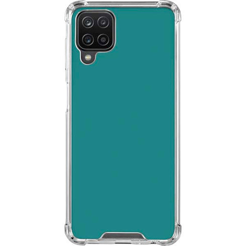 Teal Blue Solid Galaxy A12 Clear Case