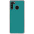 Teal Blue Solid Galaxy A21 Clear Case