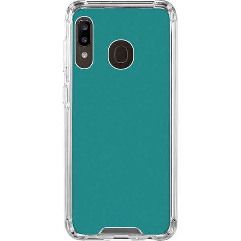 Teal Blue Solid Galaxy A30 Clear Case