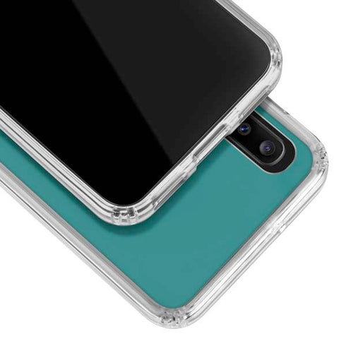 Teal Blue Solid Galaxy A30 Clear Case
