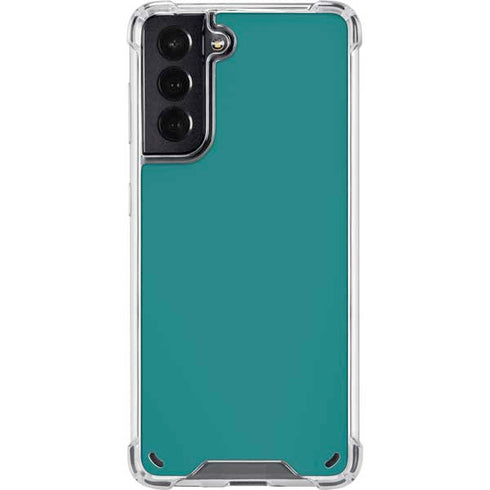 Teal Blue Solid Galaxy S21 5G Clear Case