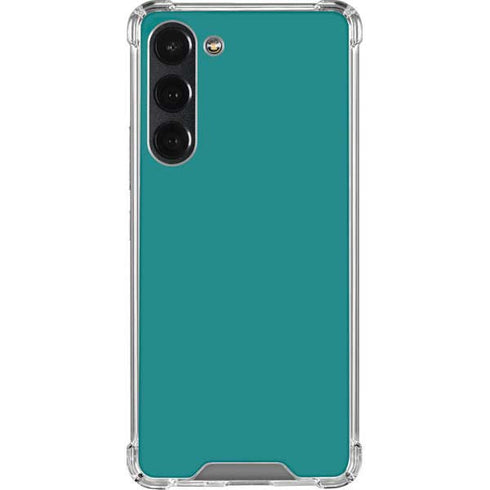 Teal Blue Solid Galaxy S23 Plus Clear Case