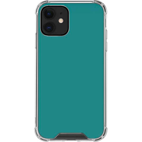 Teal Blue Solid iPhone 12 Clear Case