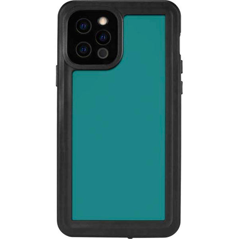 Teal Blue Solid iPhone 12 Pro Waterproof Case
