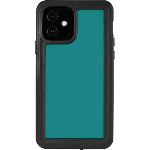 Teal Blue Solid iPhone 12 Waterproof Case