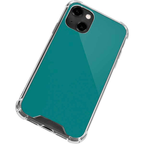 Teal Blue Solid iPhone 13 Clear Case