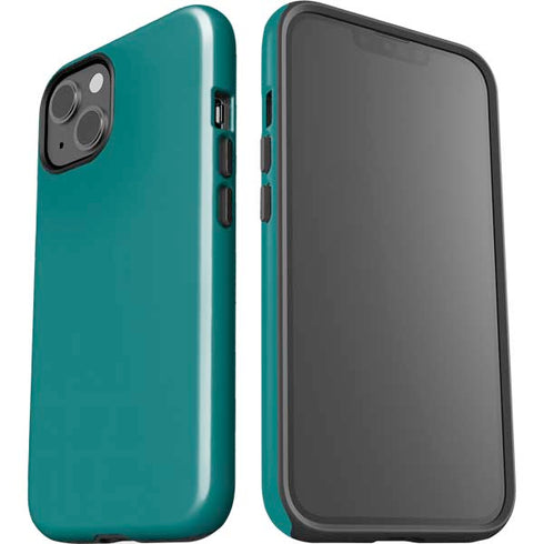 Teal Blue Solid iPhone 14 Plus Impact Case