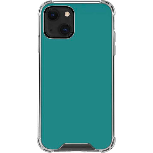 Teal Blue Solid iPhone 14 Plus Clear Case