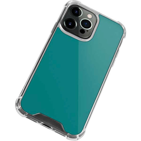 Teal Blue Solid iPhone 14 Pro Clear Case