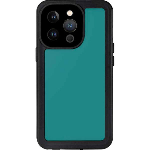 Teal Blue Solid iPhone 14 Pro Waterproof Case