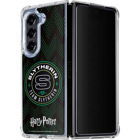 Wizarding Worlds Harry Potter Team Slytherin Galaxy Z Fold5 5G Clear Case