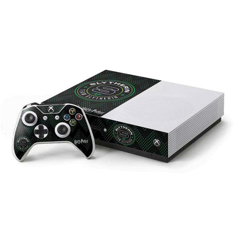Wizarding Worlds Harry Potter Team Slytherin Xbox One S Console and Controller Bundle Skin