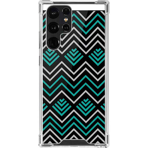 Techno Chevron Galaxy S22 Ultra Clear Case
