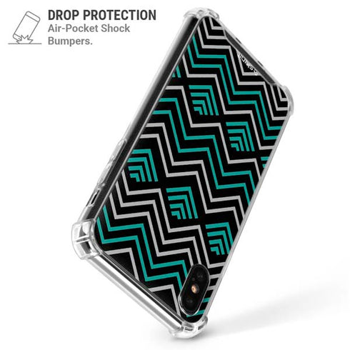 Techno Chevron iPhone XS Max Clear Case