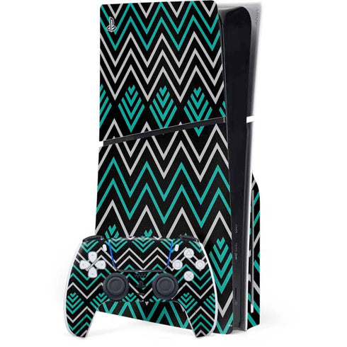 Techno Chevron PS5 Slim Disk Bundle Skin