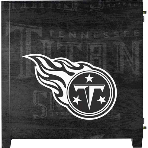 NFL Tennessee Titans Black & White Corsair 4000D Tempered Glass Mid-Tower ATX Case Skin