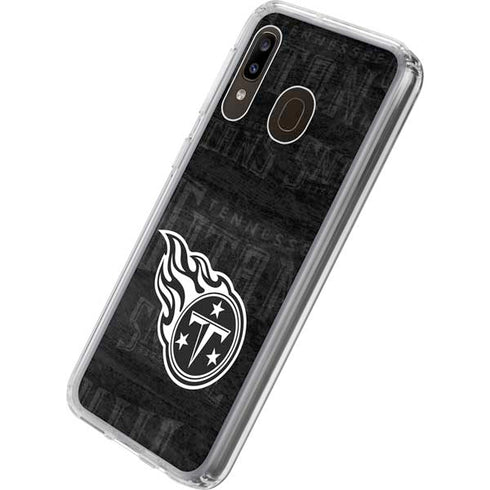 NFL Tennessee Titans Black & White Galaxy A20 Clear Case