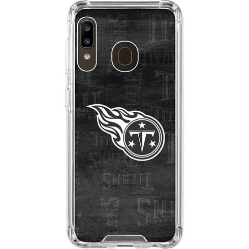 NFL Tennessee Titans Black & White Galaxy A30 Clear Case