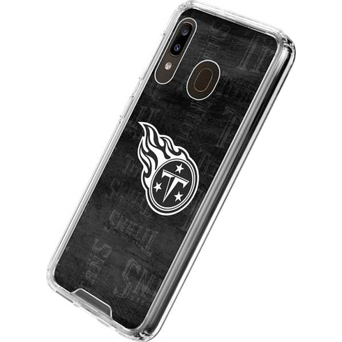 NFL Tennessee Titans Black & White Galaxy A30 Clear Case
