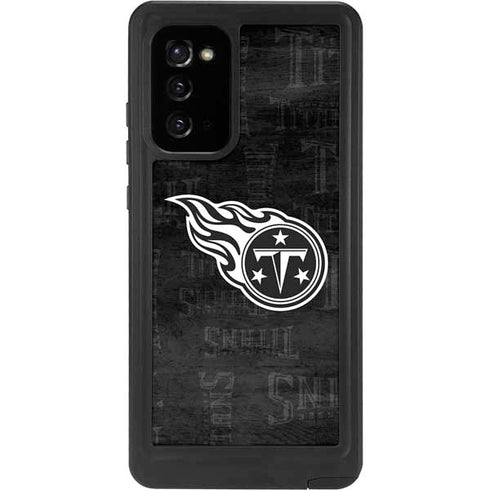 NFL Tennessee Titans Black & White Galaxy Note20 5G Waterproof Case