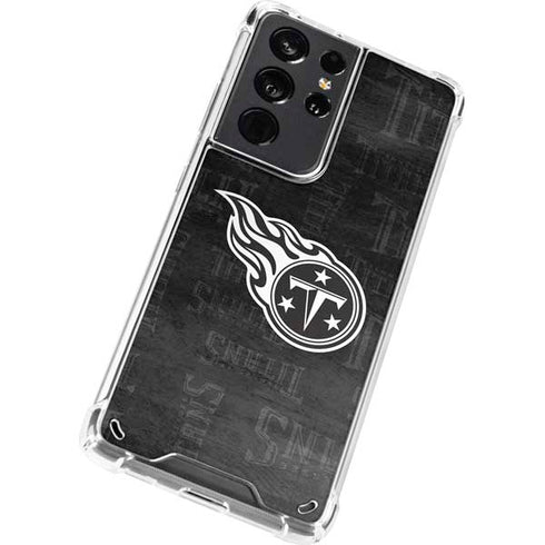 NFL Tennessee Titans Black & White Galaxy S21 Ultra 5G Clear Case